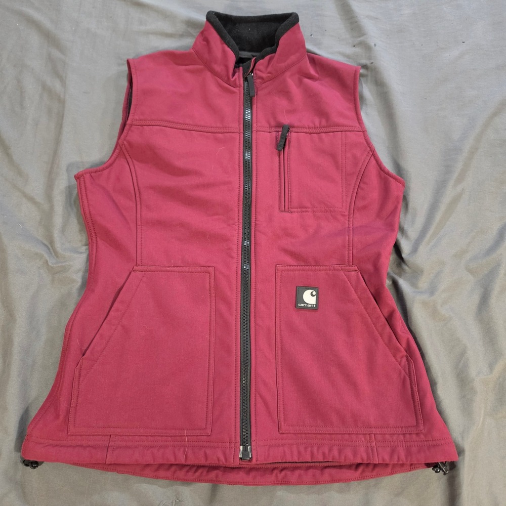 Carhartt Women Burgundy Softshell Fleece Lined Vest WV002 BRG Small Regular